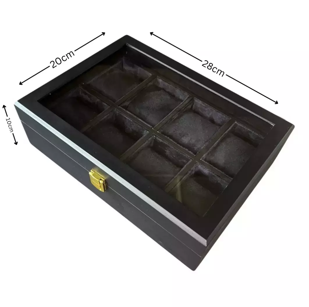 جعبه هشت تایی چوبی داخل مشکی Watch Box