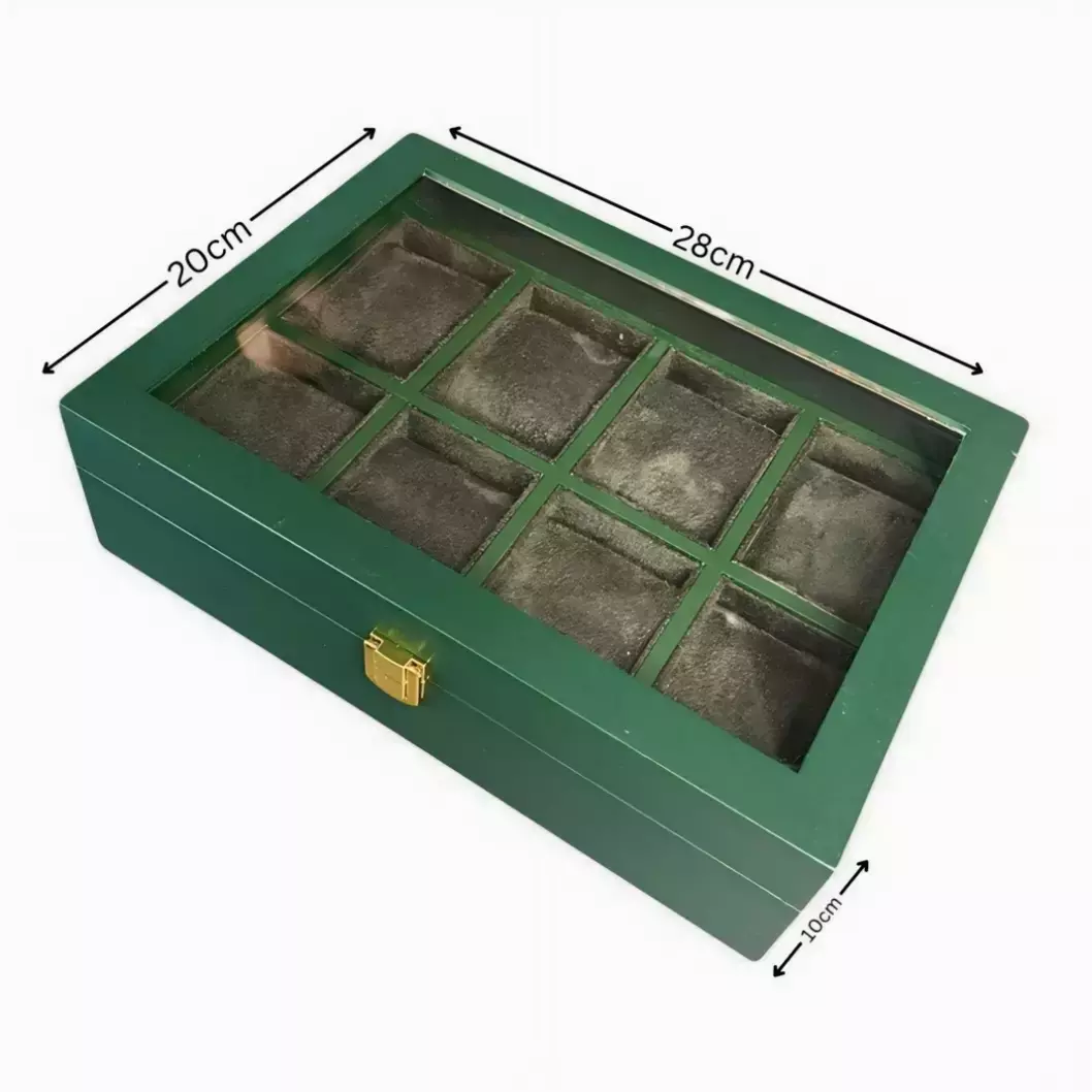 جعبه هشت تایی چوبی داخل سبز Watch Box