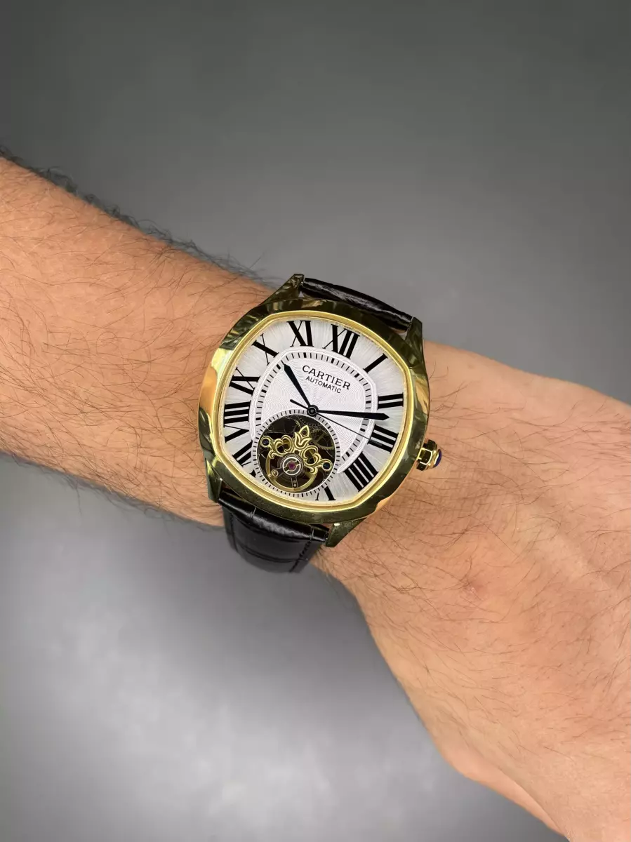 ساعت مچی کارتیه اوپن هارت بند چرمی صفحه سفید Cartier