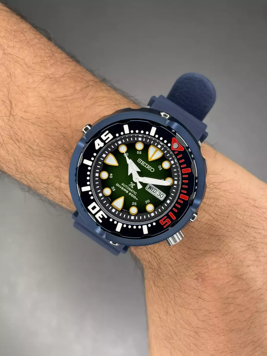 ساعت مچی سیکو غواصی رابر صفحه سبز Seiko