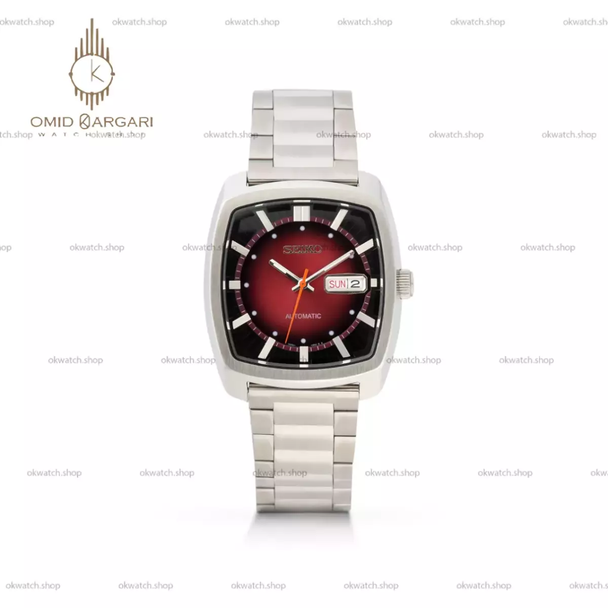 ساعت مچی سیکو دو تقویم بند سیلور صفحه قرمز Seiko