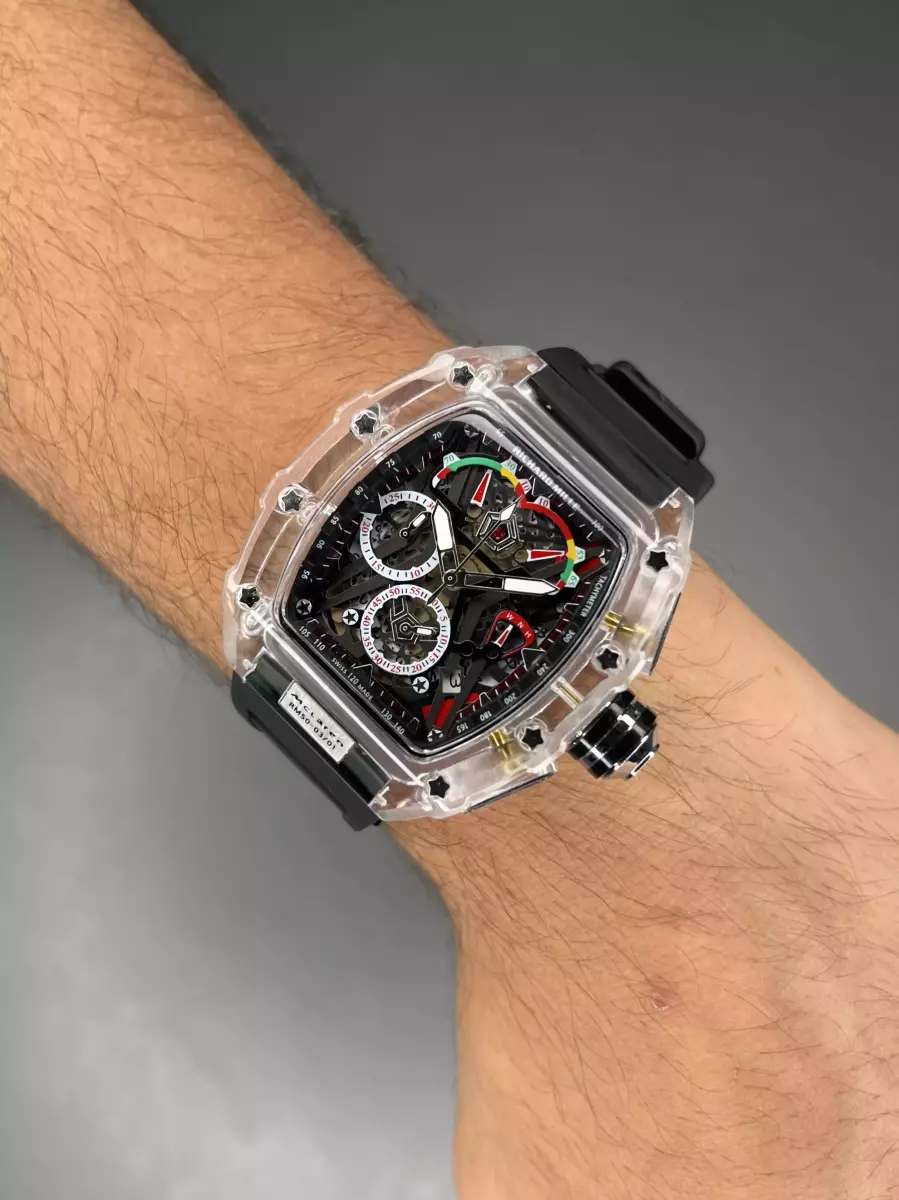 ساعت مچی ریچارد میل کورنوگراف قاب پلاستیکی مشکی  Richard Mille