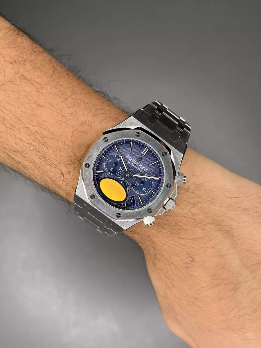 ساعت مچی اودمار پیگه کورنوگراف بند سیلور صفحه سرمه ای Audemars Piguet