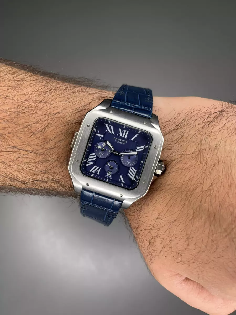 ساعت مچی کارتیه کورنوگراف بند چرمی سرمه ای Cariter