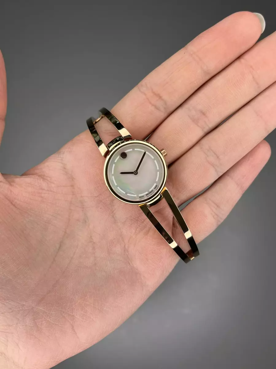 ساعت مچی موادو بند النگویی رزگلد صفحه صدفی Movado