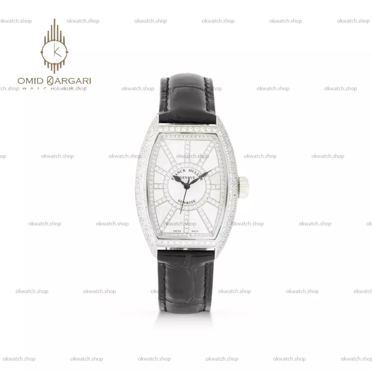 ساعت مچی فرانک مولر قاب سیلور صفحه نگین دار Franck Muller