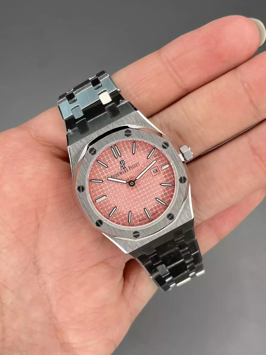 ساعت مچی اودمار پیگه بند سیلور صفحه صورتی Audemars Piguet