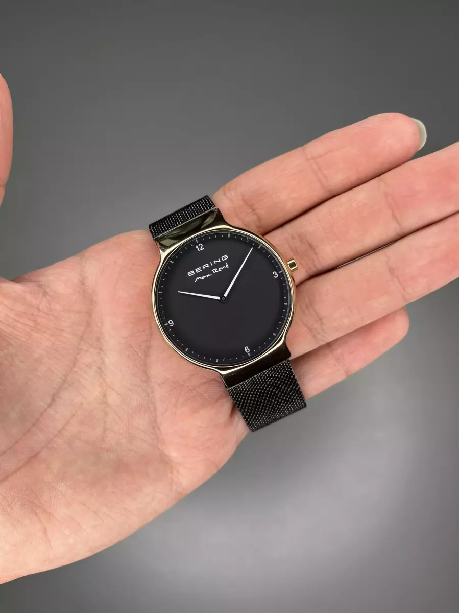 ساعت مچی برینگ بند حصیری مشکی صفحه مشکی Bering