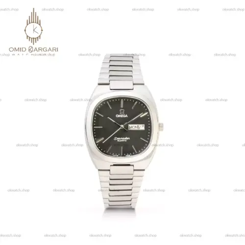 ساعت مچی امگا سیمستر نوستالژی بند سیلور صفحه مشکی Omega Seamaster