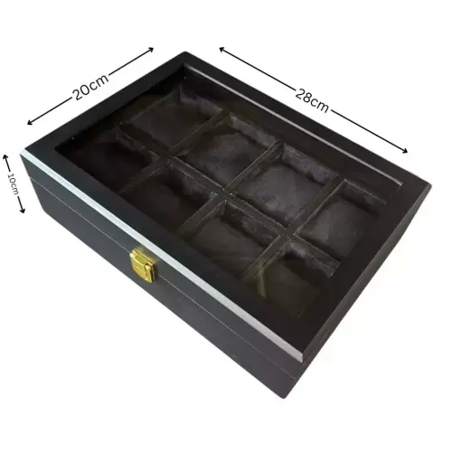 جعبه هشت تایی چوبی داخل مشکی Watch Box