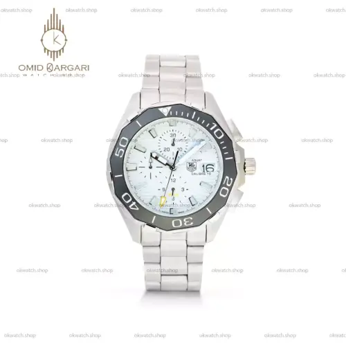 ساعت مچی تگ هویر کرونوگراف بند سیلور صفحه سفید  Tag Heuer
