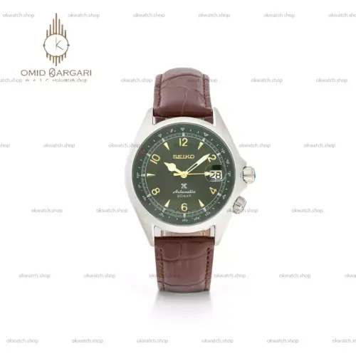 ساعت مچی سیکو کلاسیک بند چرمی قهوه ای صفحه سبز Seiko