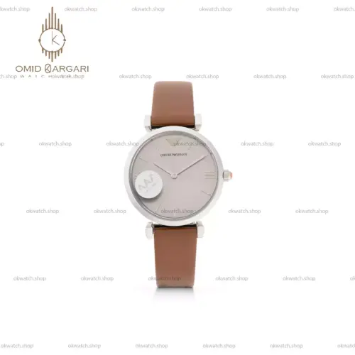 ساعت مچی امپریو آرمانی قهوه ای صفحه طوسی Emporio Armani