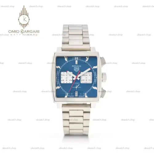 ساعت مچی تگ هویر موناکو بند سیلور صفحه آبی Tag Heuer Monaco