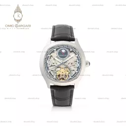 ساعت مچی کارتیه صفحه اسکلتون بند چرمی مشکی Cartier