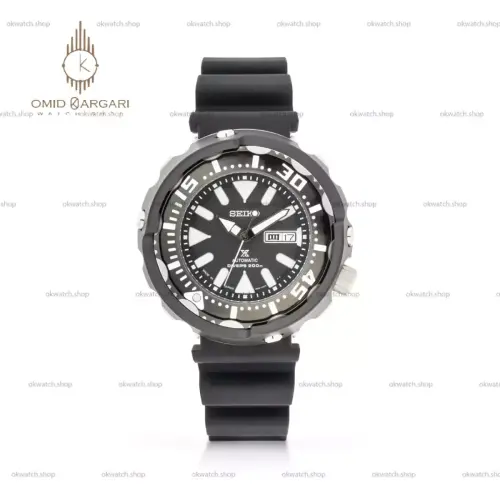 ساعت مچی سیکو غواصی بند رابر صفحه مشکی Seiko