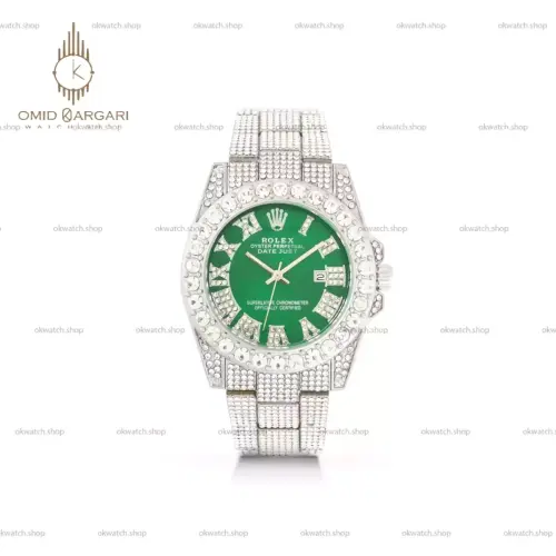 ساعت مچی رولکس دیت جاست فول نگین صفحه سبز Rolex Datejust