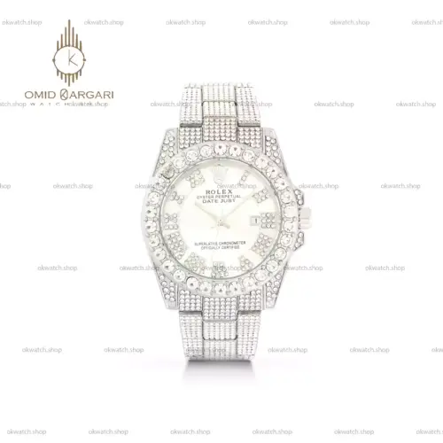 ساعت مچی رولکس دیت جاست فول نگین صفحه سفید Rolex Datejust