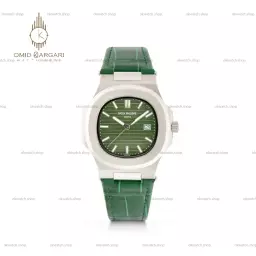 ساعت مچی پتک فیلیپ ناتیلوس بند چرمی سبز Patek Philippe Nautilus