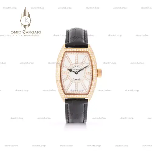 ساعت مچی فرانک مولر قاب رزگلد صفحه نگین دار Franck Muller