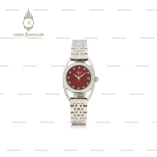 ساعت مچی لونژین بند سیلور صفحه قرمز Longines