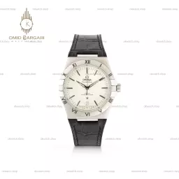 ساعت مچی امگا کانستلیشن بند مشکی صفحه سفید Omega Constellation
