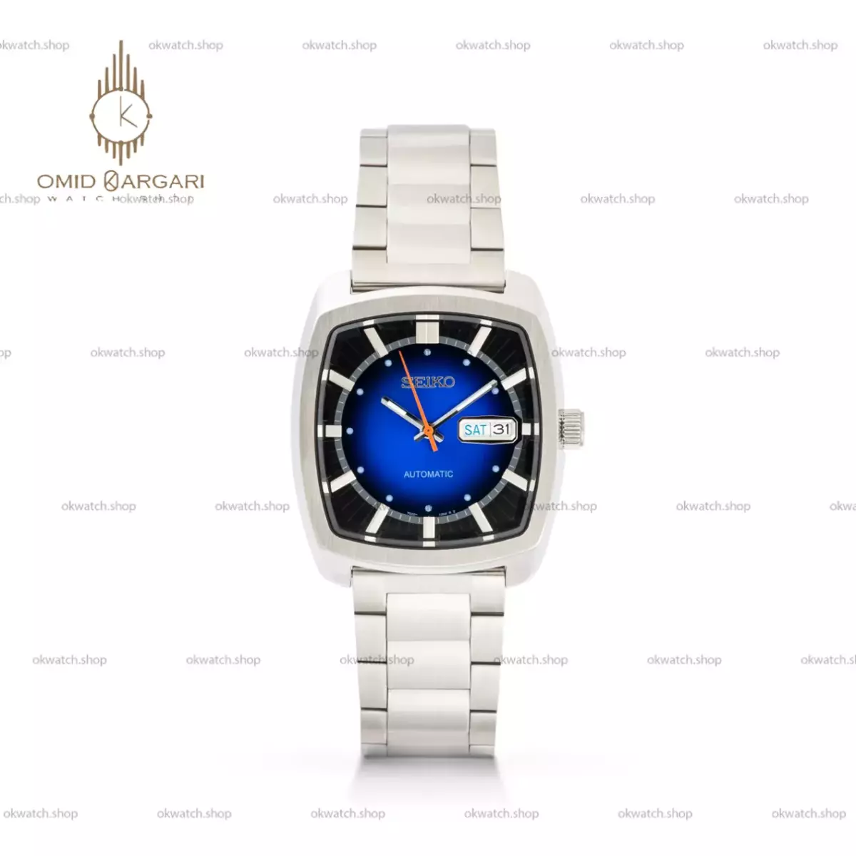 ساعت مچی سیکو دو تقویم بند سیلور صفحه آبی Seiko