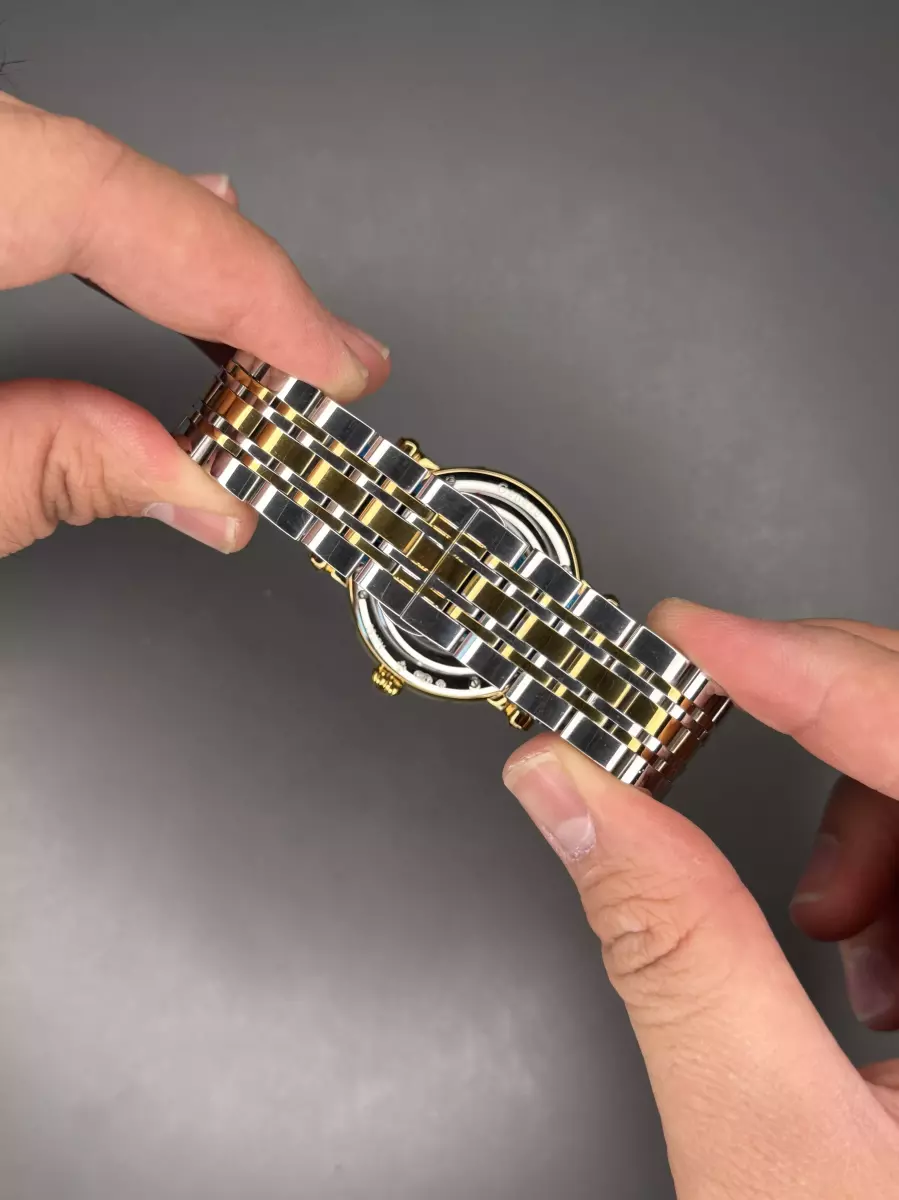 ساعت مچی پتک فیلیپ فول سیلورطلایی صفحه مشکی Patek Philippe