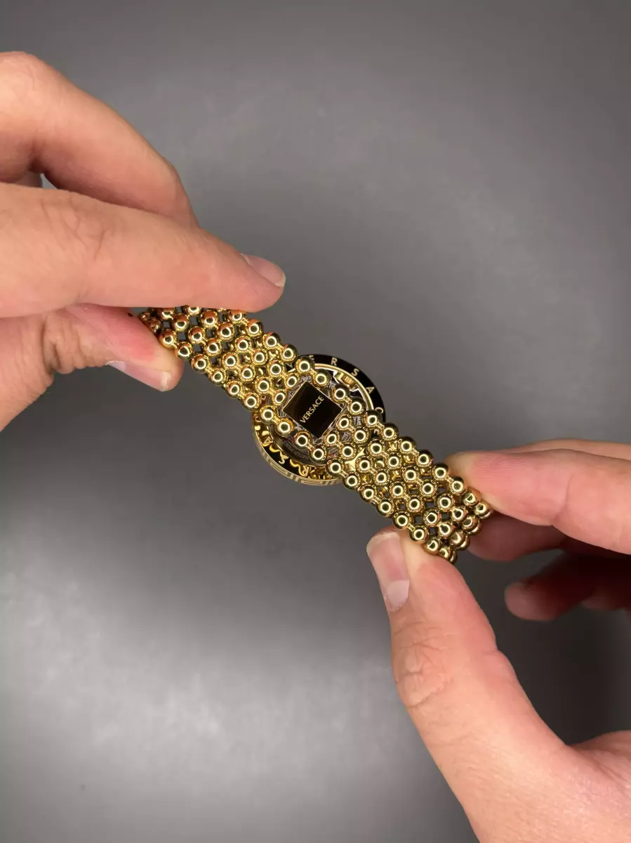 ساعت مچی ورساچه قاب چرخشی صفحه مشکی Versace