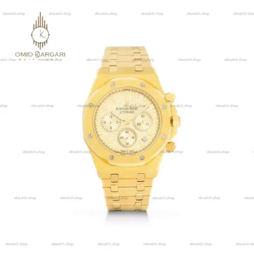 ساعت مچی اودمار پیگه کرونوگراف بند و صفحه طلایی Audemars Piguet
