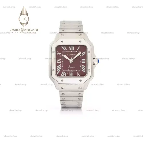 ساعت مچی کارتیه د سانتوس موتور اتوماتیک صفحه قرمز Cartier