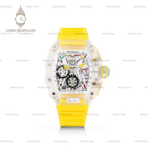 ساعت مچی ریچارد میل کرونوگراف قاب پلاستیکی زرد Richard Mille