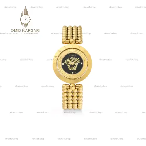 ساعت مچی ورساچه قاب چرخشی صفحه مشکی Versace