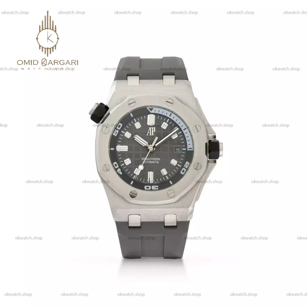 ساعت مچی اودمار پیگه افشور بند و صفحه طوسی Audemars Piguet Offshore