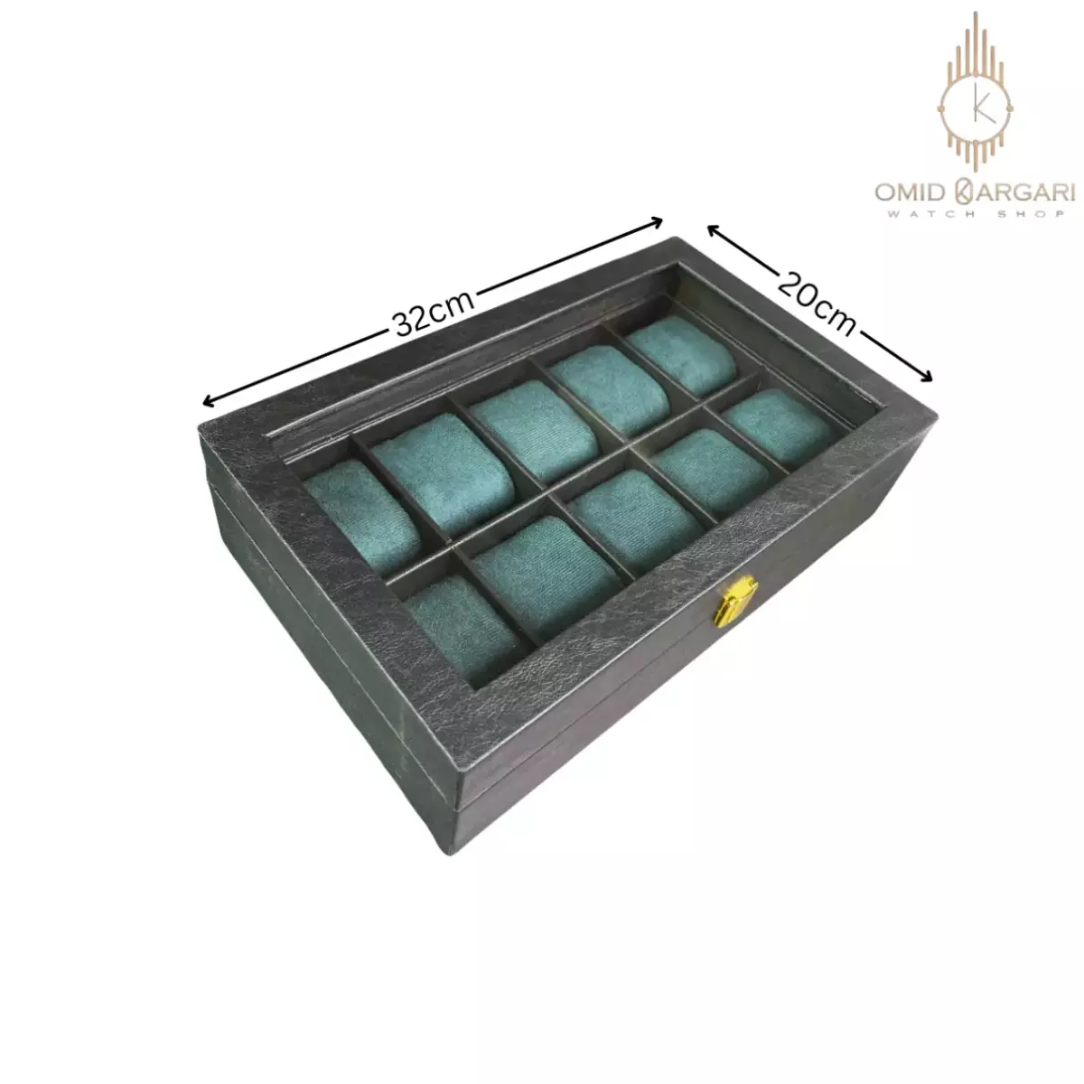 جعبه ده تایی چوبی داخل سبز Watch Box