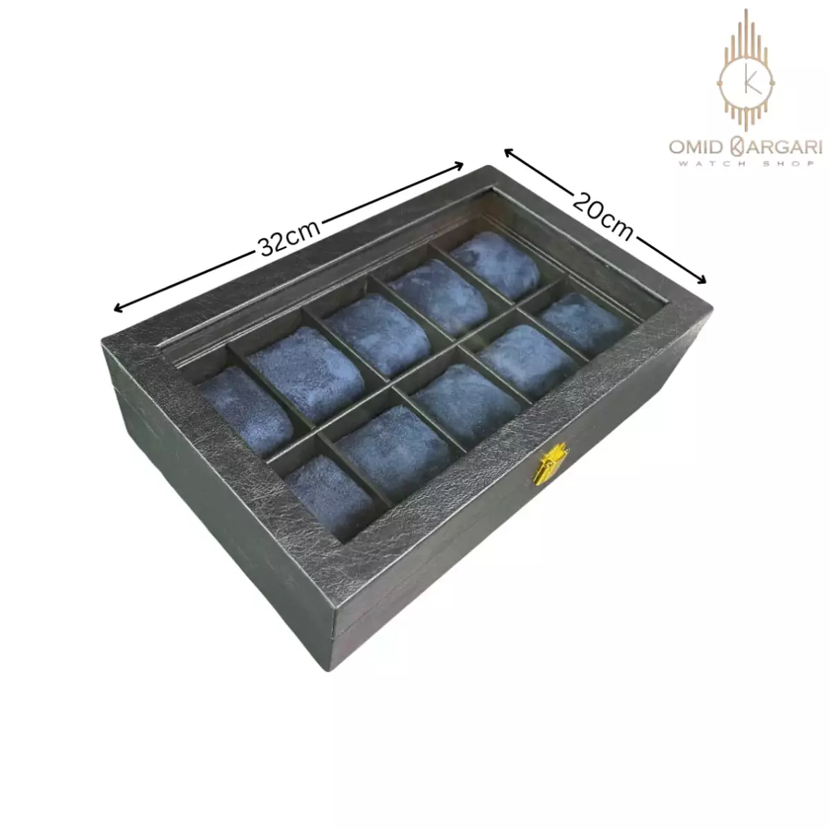 جعبه ده تایی چوبی داخل آبی Watch Box
