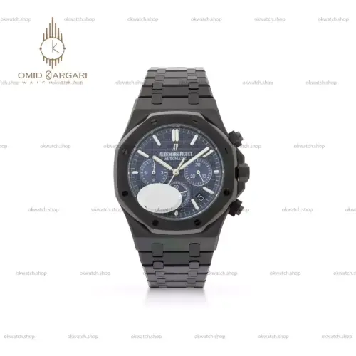 ساعت مچی اودمار پیگه کرونوگراف بند مشکی صفحه سرمه ای Audemars Piguet