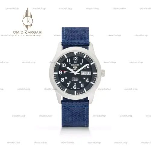ساعت مچی سیکو خلبانی آبی بند برزنتی Seiko