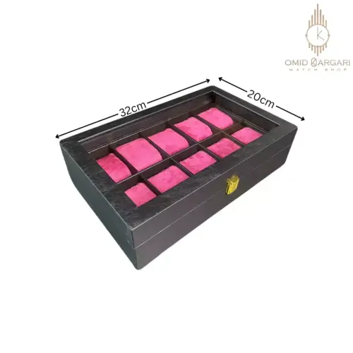 جعبه ده تایی چوبی داخل صورتی Watch Box