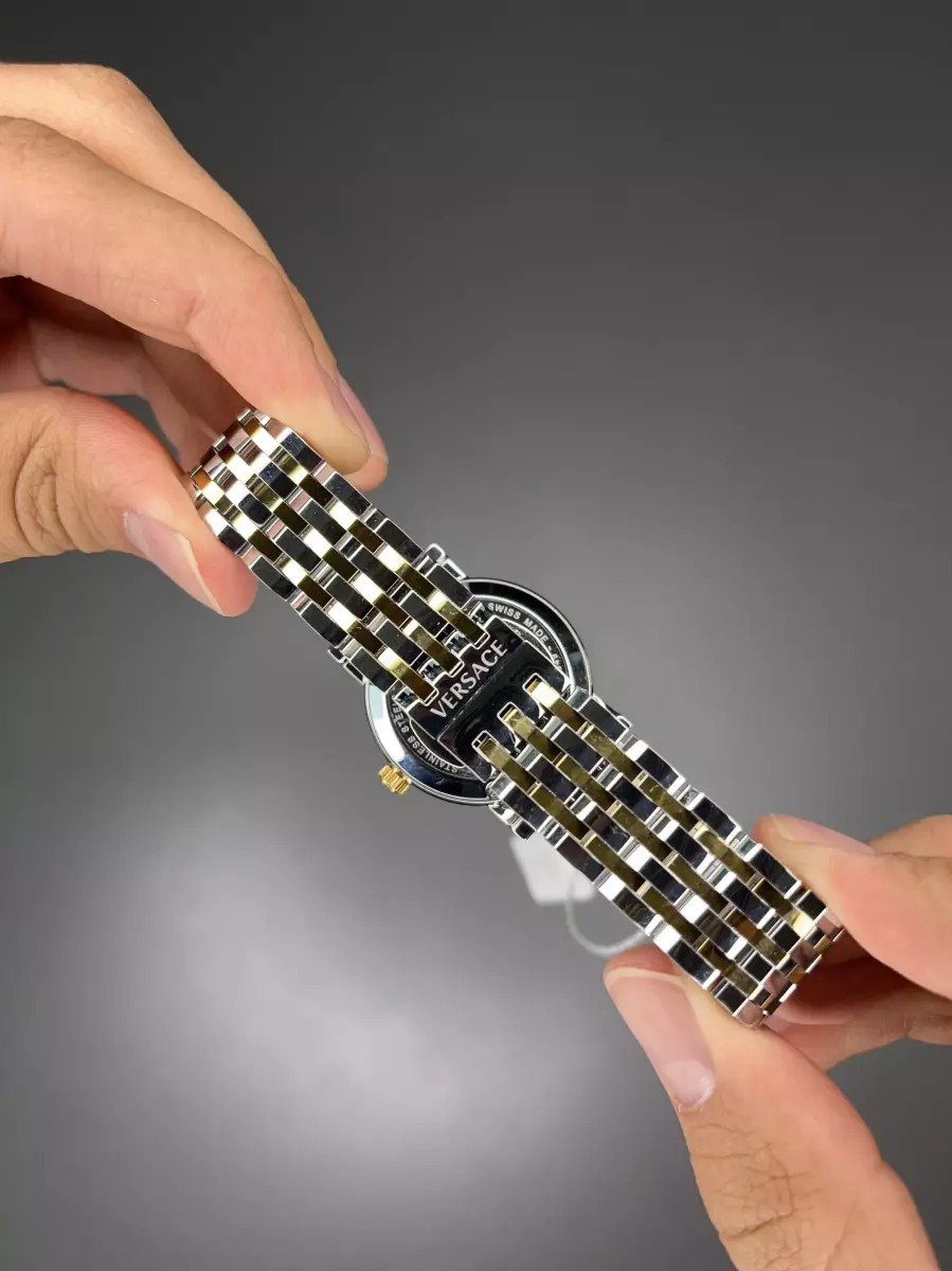 ساعت مچی ورساچه دورحکاکی سیلورطلایی صفحه طلایی Versace Greca