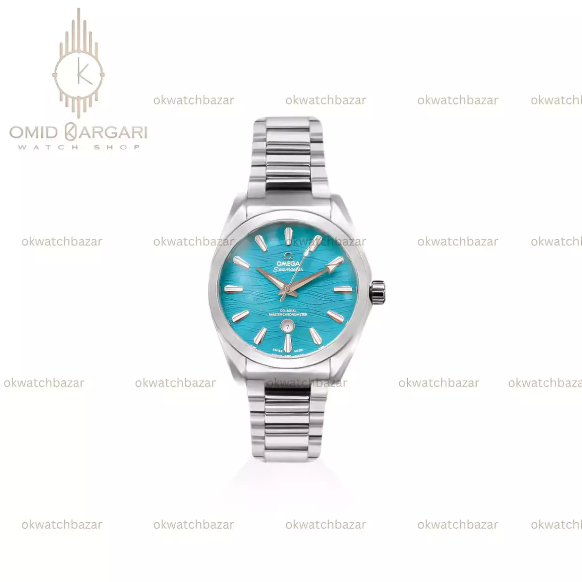 ساعت مچی امگا سیمستر اتوماتیک سیلور صفحه تیفانی Omega Seamaster