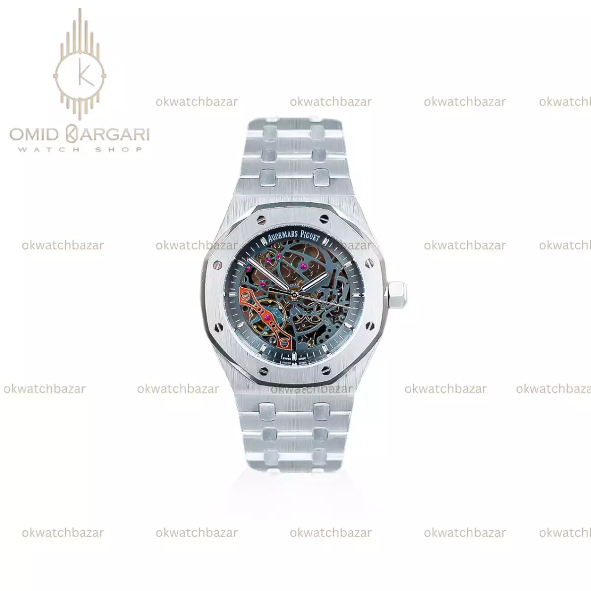 ساعت مچی اودمار پیگه اسکلتون بند سیلور Audemars Piguet