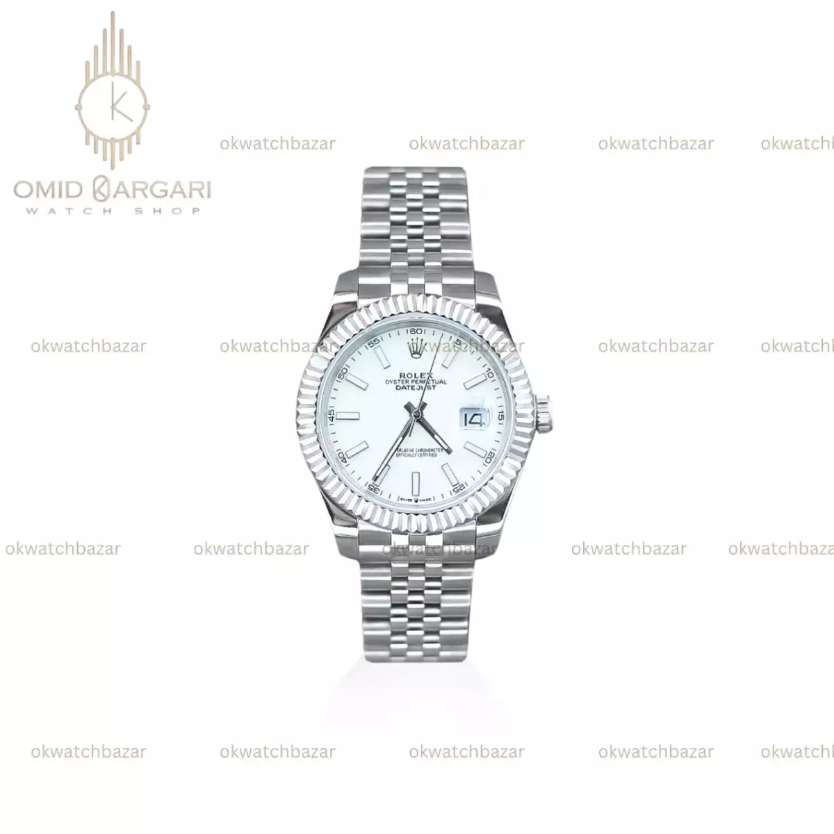 ساعت مچی رولکس دیت جاست صفحه شیری بند سیلور Rolex Datejust
