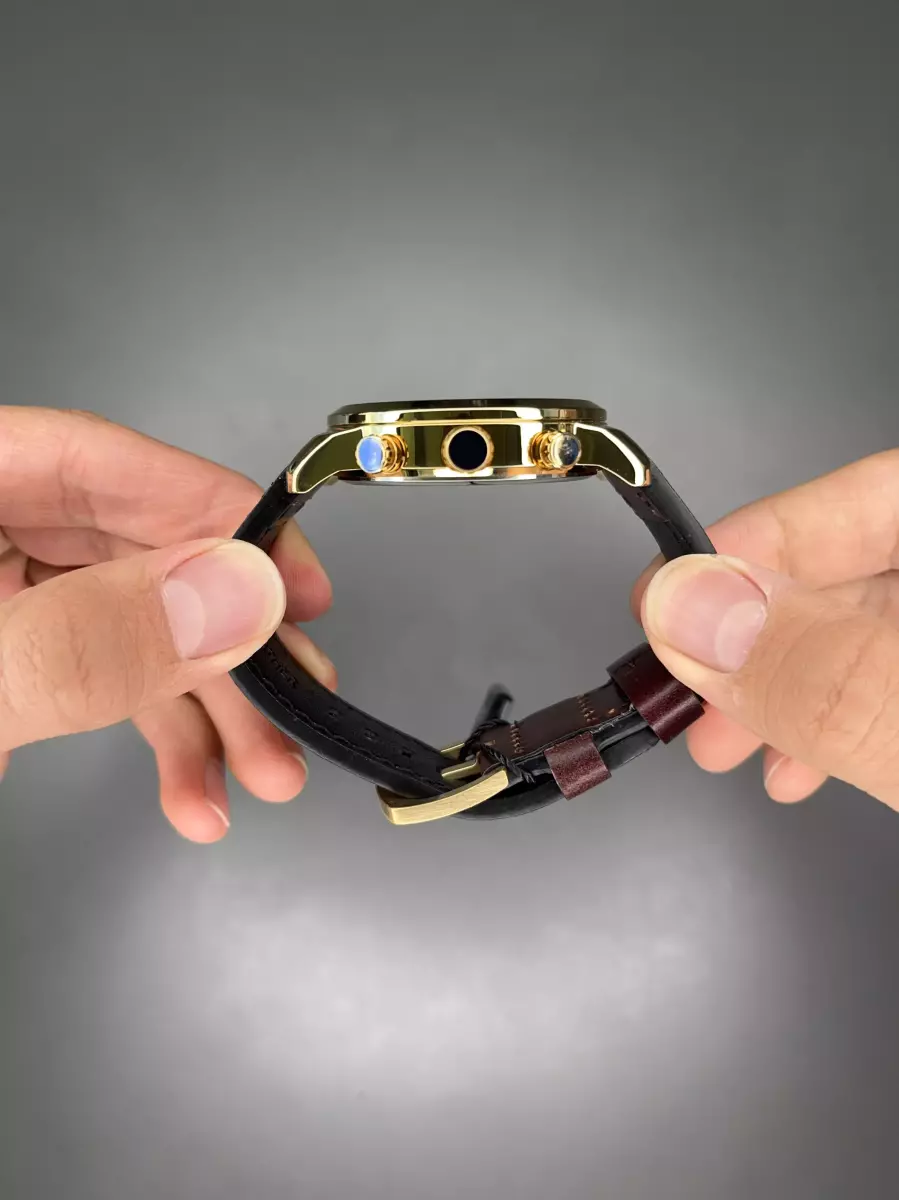 ساعت مچی سیکو فول دیت چرمی قهوه ای صفحه مشکی seiko