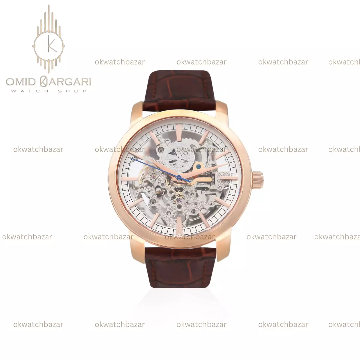 ساعت مچی وشرون کنستانتن صفحه اسکلتون چرمی قهوه ای Vacheron Constantin