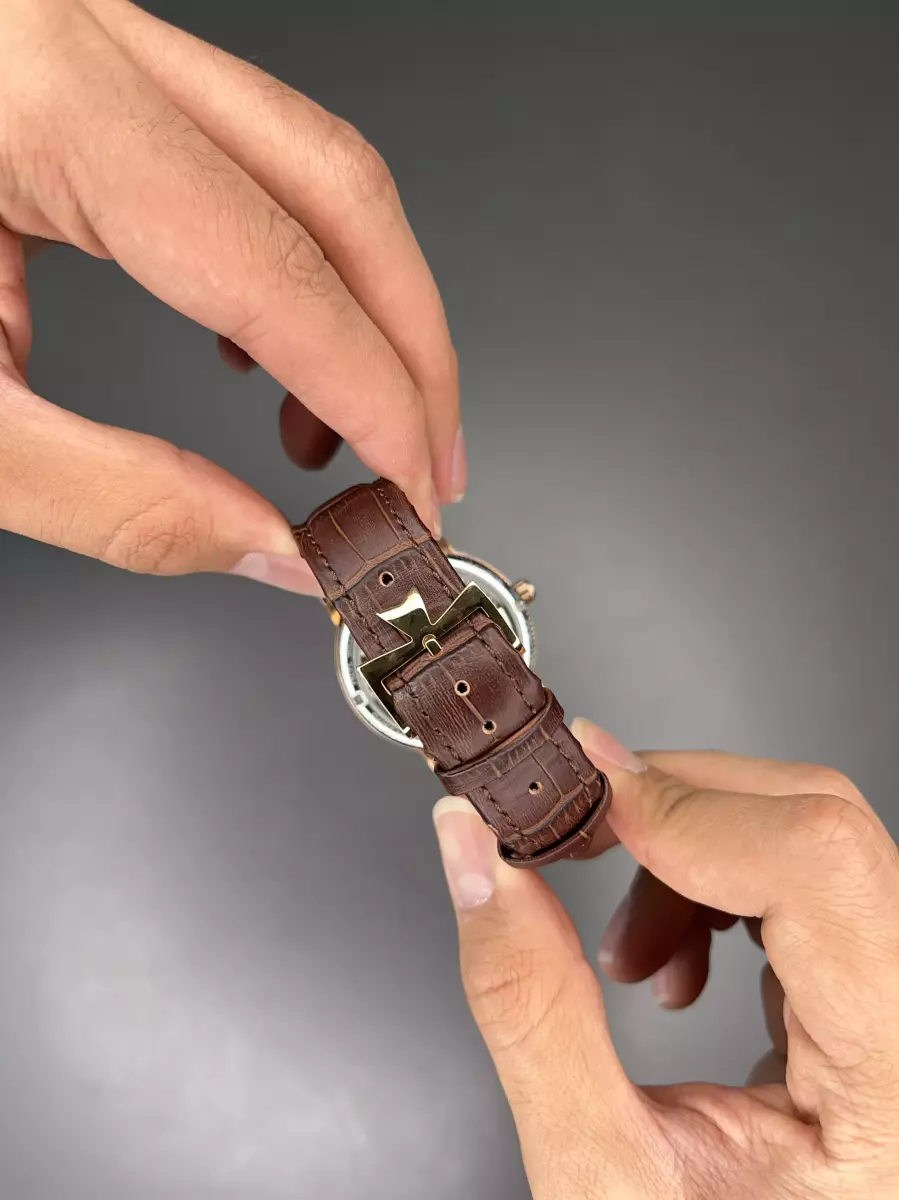 ساعت مچی وشرون کنستانتن صفحه اسکلتون چرمی قهوه ای Vacheron Constantin