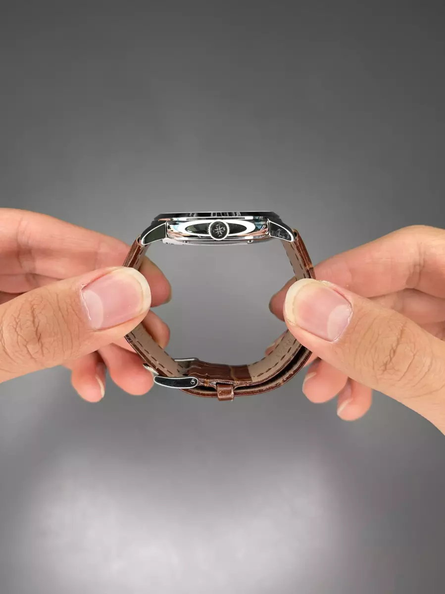 ساعت مچی وشرون کنستانتن صفحه طرحدار چرمی قهوه ای Vacheron Constantin