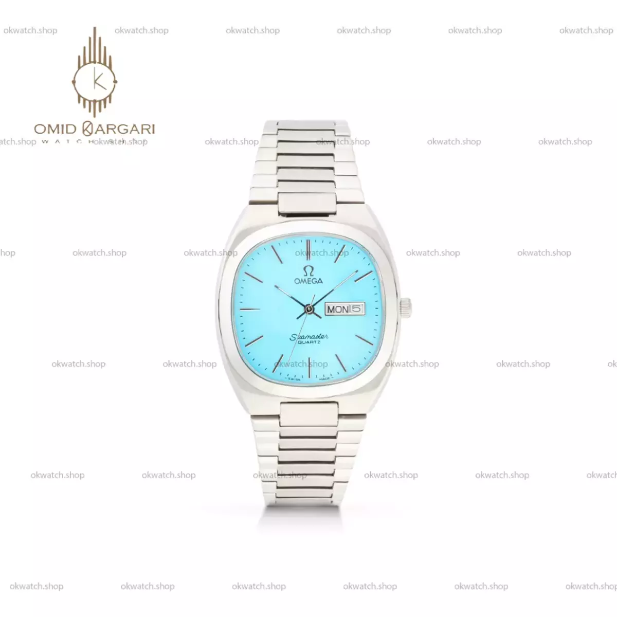 ساعت مچی امگا سیمستر نوستالژی بند سیلور صفحه تیفانی  Omega Seamaster