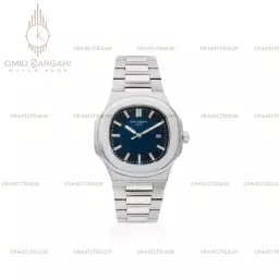 ساعت مچی پتک فیلیپ ناتیلوس سیلور صفحه سرمه ای Patek  Philippe Nautilus