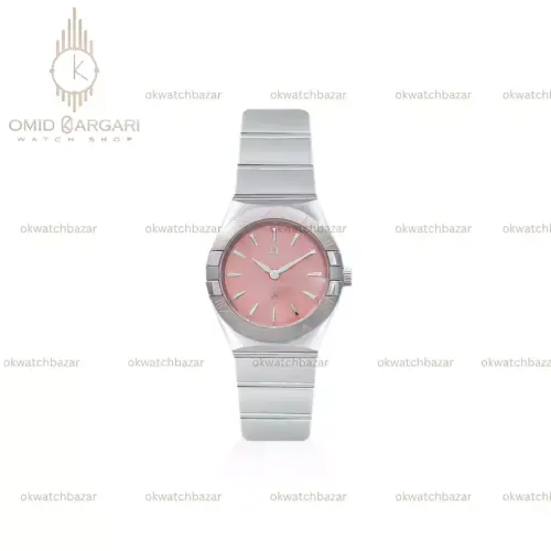 ساعت مچی امگا کانستلیشن بند سیلور صفحه صورتی Omega Constellation